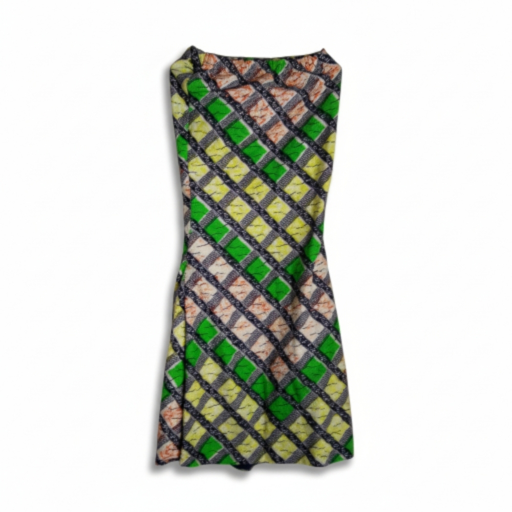 HANDMADE Elegant Green Plaid Women's Skirt 28" SMALL TIED HIPS THEN A MERMAID - Picture 5 of 5